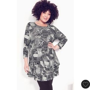 Zim and Zoe Imogen Frill Print Tunic - mono